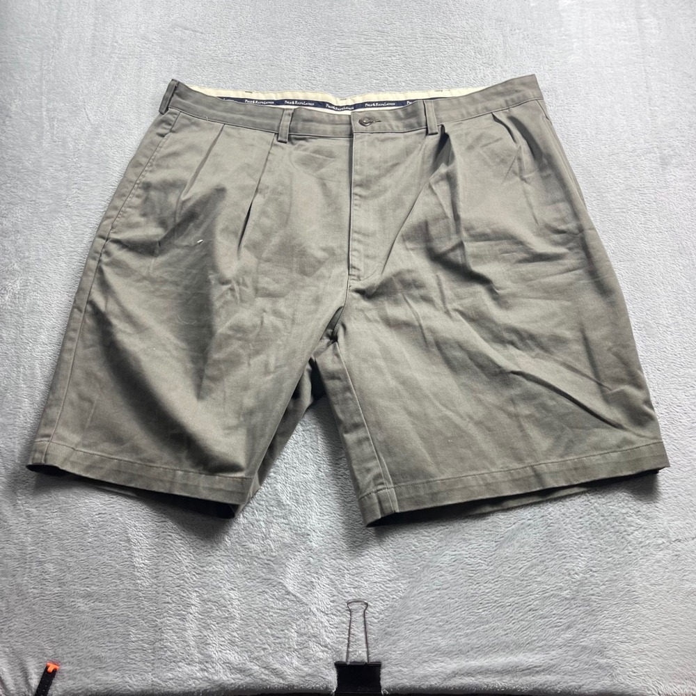 Polo Ralph Lauren Mens Pleated Chino Shorts Olive Drab Cotton Twill Size 42